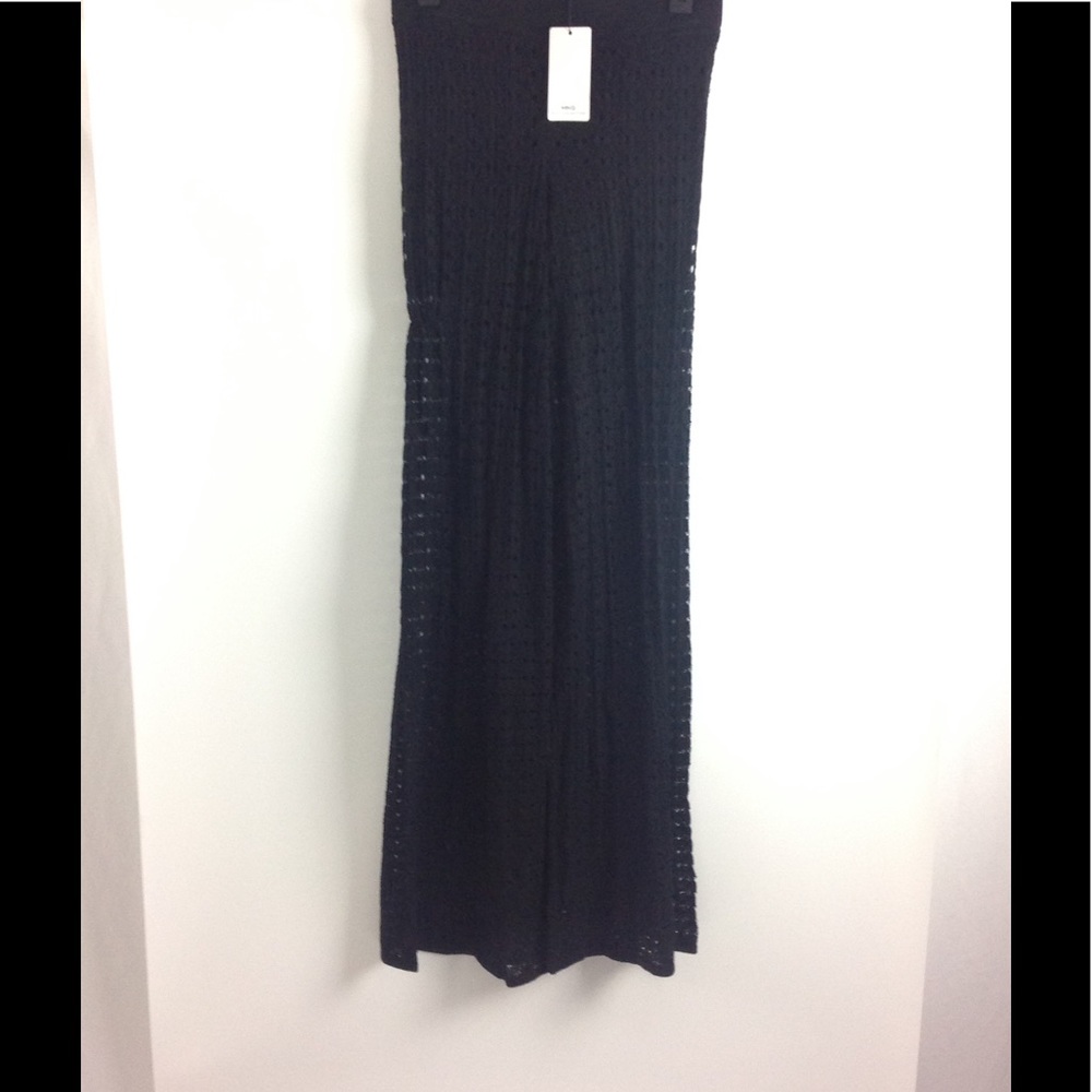 MNG Wide-leg Lace Pants (Black)